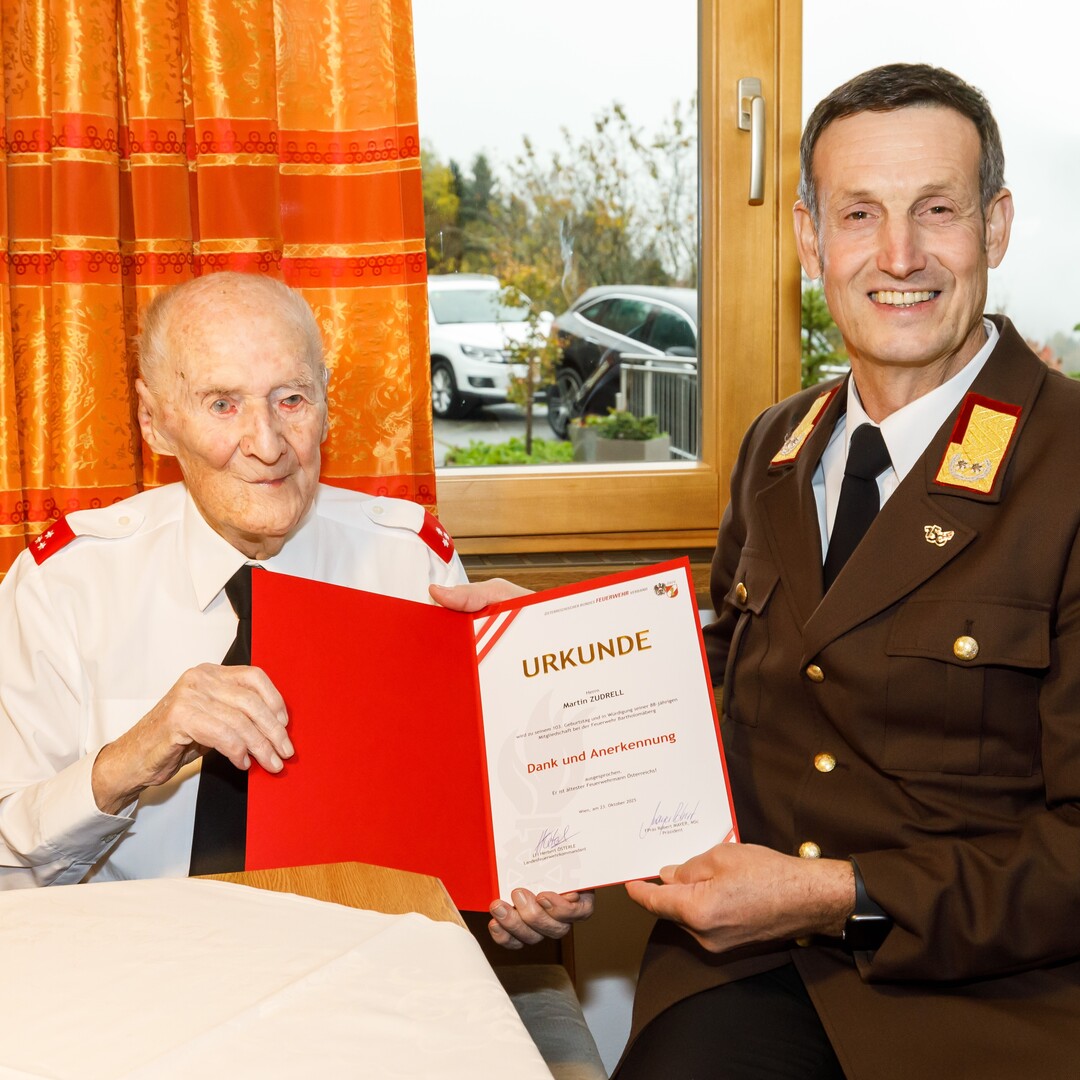 ältester Feuerwehrmann Österreichs feierte seinen 103. Geburtstag